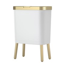 4Gallon Bathroom Trash Can With Lid, Small Kitchen Garbage Can,Slim Bedr... - £54.25 GBP