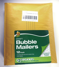 Duck Kraft Bubble Mailers, Self Sealing, 11&quot; x 8.5&quot; (12 Pack) - £15.63 GBP