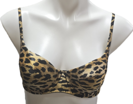 Victoria&#39;s Secret Second Skin Satin Lined Cheetah Leopard Bra 34C 90s - $49.49