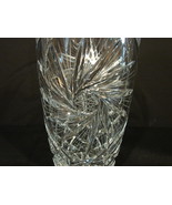 American Brilliant Period Cut Glass 9&quot; Crystal Vase w/ Pinwheel Pattern - £64.14 GBP