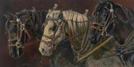 Tuff Enough by Karen Bonnie Western Cowboy Work Horse Canvas Art Print 20x24 ✔ - £154.31 GBP