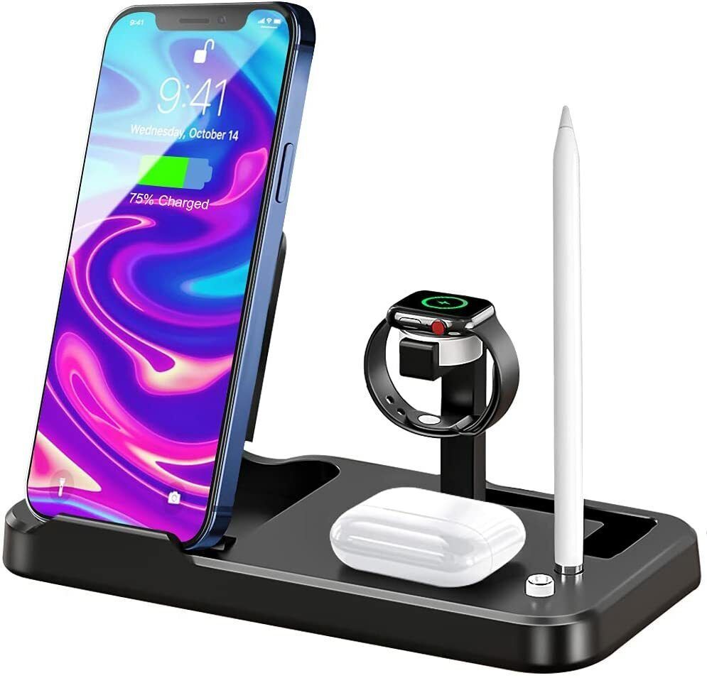 4 in 1 Wireless Charger Upgraded Qi-Certified Fast Wireless Charging Sta... - $13.98