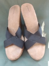 merona black wedge sandals Size 8. Used See Pics - $9.00