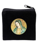 Our Lady of Guadalupe Small Black 3&quot; Zip Rosary Pouch, New #AB-038 - $4.88 CAD