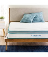 Medium Firm Linenspa 8 Inch Memory Foam And Innerspring Hybrid, Bed In A... - £122.30 GBP