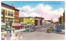 Vtg Postcard-Main Street-Danbury CT-Old Cars-Feinson&#39;s Sign-Street-Chrome-CT1 - £1.65 GBP