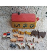 Tiny Vintage Noah&#39;s Ark Miniature Wooden Toy Made in Italy Animals FREE ... - £22.34 GBP
