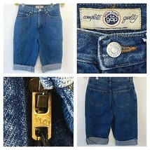 The Gap Denim Shorts Vintage 1970s Work Force Cuffed size 7 8 Blue Talon... - £11.76 GBP