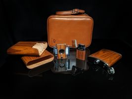 Brizard and Co. Tan Leather  Havana Traveler with cutter & lighter image 2