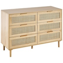 VEVOR 6 Drawer Rattan Dresser, Boho Dresser, Rattan Chest of Drawers wit... - $4,360.24 MXN