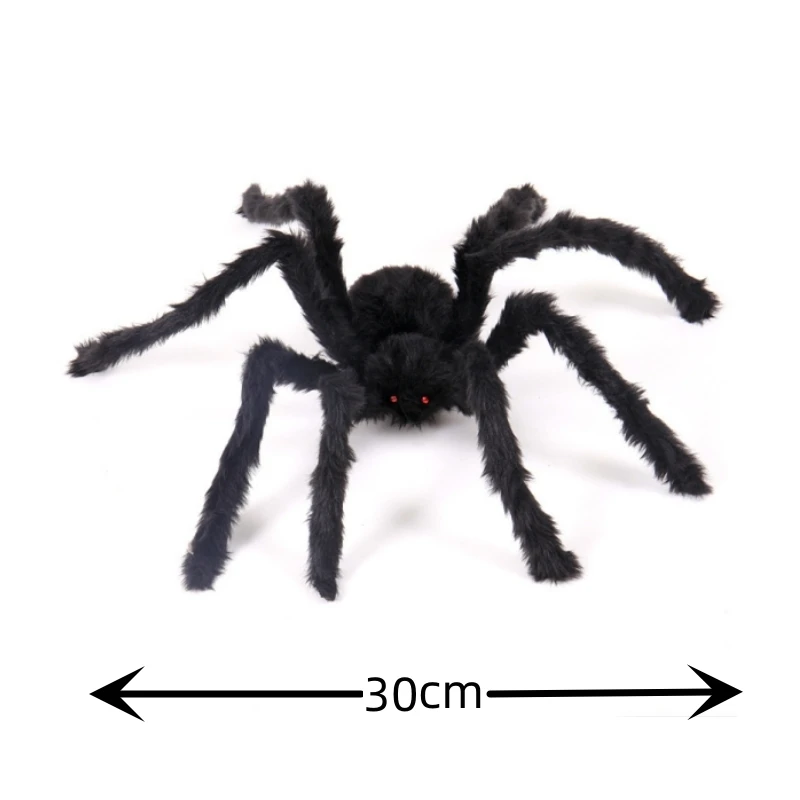 30cm,50cm,75cm Horror Giant Black Plush Spider  Party Decoration Props Kids Chil - £83.03 GBP