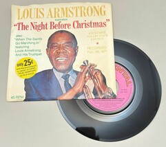 Louis Armstrong Narrates The Night Before Christmas 45 Vinyl Pic Sleeve Sticker - £27.76 GBP