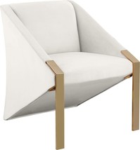 Meridian Furniture Rivet Collection Modern Contemporary Velvet, Cream - $550.99