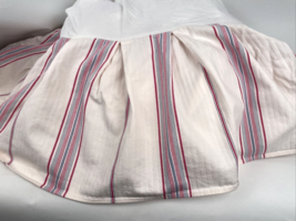 Vintage Ralph Lauren Chadwick Ticking King Bed Skirt Striped Red White Blue USA - £70.34 GBP