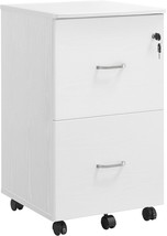 Vasagle 2-Drawer File Cabinet, Locking Wood Filing Cabinet, White Ulcd02... - $96.99
