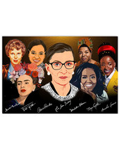 Frida Kahlo Ruth Bader Ginsburg Michelle Obama Amanda Gorman Feminist Poster 1 - £12.75 GBP
