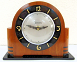 1930 Art Deco Seth Thomas Wooden Desk Clock with Pendulum and Key - $74.25