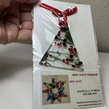 Original Fused Art Glass Christmas Tree Ornament 3” Tall NIP - $243.84 MXN