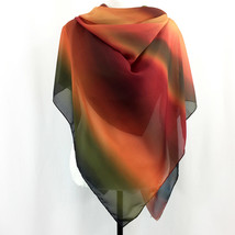 Sunset Sky Extra Large Sheer Chiffon Scarf, Folk Art Sarong, Pareo Beach... - £54.11 GBP