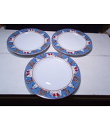 3/4 Sakura SNOWMAN 11&quot; Dinner Plates Christmas Debbie Mumm - $29.99