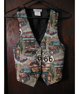 My Michelle Woman&#39;s Ladies Historic Tapestry Route 66 Vest Sz: Large USA... - £14.93 GBP