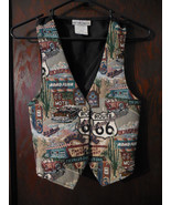 My Michelle Woman&#39;s Ladies Historic Tapestry Route 66 Vest Sz: Large USA... - $365.60 MXN
