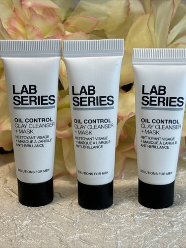 3 X Lot Lab Series Men Oil Control Clay Cleanser + Mask .24oz Travel NWO... - $7.87
