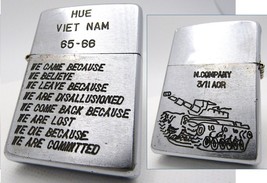 Vietnam HUE 65-66 Zippo 1965 Fired Rare - £99.12 GBP
