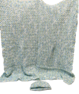 Vintage Handmade Crocheted Baby Blanket 34&quot; Square and New Born Beanie C... - £19.13 GBP