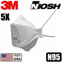 5-pack 3M Aura 9205+ N95 NIOSH Protective Disposable Face Mask Respirato... - $13.06