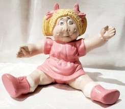 Vintage Cabbage Patch Kids Ceramic 1982 Girl Doll Figure Hershey Mold Pink Dress - £11.75 GBP