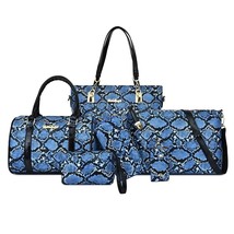 6 Sets  s Serpentine Women Tote+/Messenger+Clutch Composite Bags High Quality Le - £132.27 GBP