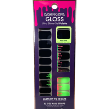 NEW Dashing Diva Gloss Halloween Gel Nail Strips Lime Green Slime Black Pink - £11.63 GBP