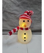 Snowman Christmas Decoration, Fabric Scarf, Light Up/Illuminated, 6&#39;&#39; Tall - $9.99