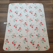 Carters Baby Girl Cotton Flannel Blanket Green White Pink Red Flower Ladybug - £19.73 GBP