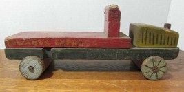 Vintage  SEMI FLAT BED Trucker Wooden  Push Pull Toy HOMEMADE PARTS ONLY - $21.60