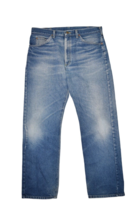 Vintage Lee Jeans Mens 38x32 Medium Faded Wash Denim Straight Leg Made i... - $33.72