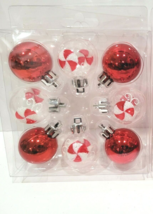 Christmas MINI Red Peppermint Plastic Ornaments Home Decor Set of 8 - $11.87