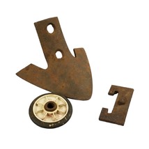 Rusty Primitive Cultivator Iron Shovel Farm Tool Salvage Found Metal Items Wheel - £15.93 GBP