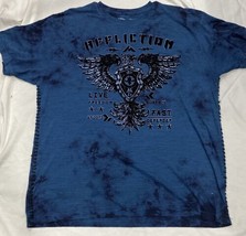 Affliction Live Fast Mens Eagle Shield Freedom Defender T-Shirt Blue 3XL - £21.05 GBP