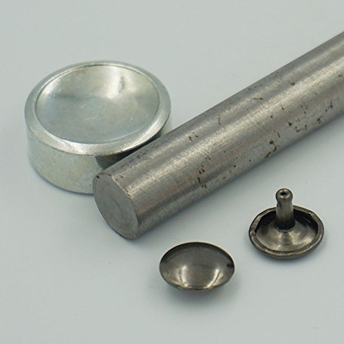 Bluemoona 100 Sets - Double Round Cap 12mm 1/2" Rivet Stud Leather with Tool (Gu