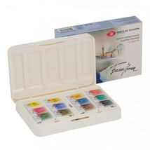 Watercolors Set 12 pans &quot;White Nights&quot; in Plastic Box by Nevskaya Palitr... - $43.90