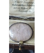 Antique Vintage Victorian 1890-s Small Rose Quartz Sterling Silver Brooch - $101.87 CAD