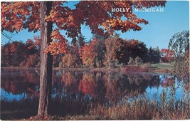 Vintage Post Card, fall Autumn Colors, Holly, Michigan - £7.83 GBP