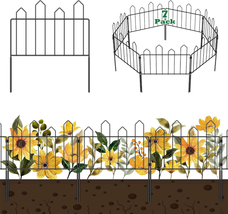 Decorative Garden Fence, Total 10Ft (L) X 20In (H) No Dig Rustproof Wire Garden - £33.39 GBP