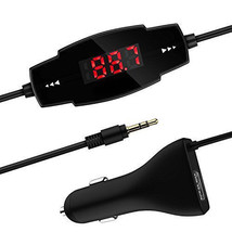 LDesign Wireless FM Transmitter,  3.5mm Audio Plug USB Radio Car Charge - $9.85