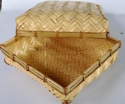 Thai Bamboo Storage Box - Handwoven Lipbin Jewelry/Desk Organizer, Eco-F... - $34.65