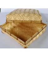 Thai Bamboo Storage Box - Handwoven Lipbin Jewelry/Desk Organizer, Eco-F... - $34.65