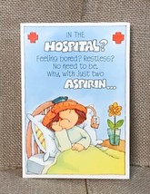 Ephemera Vintage Hallmark Get Well In Hospital Greeting Card Cartoon Sick Person - £2.78 GBP