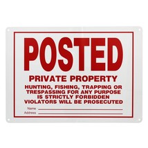 10 in. x 14 in. Aluminum Posted No Trespassing Sign - $12.79